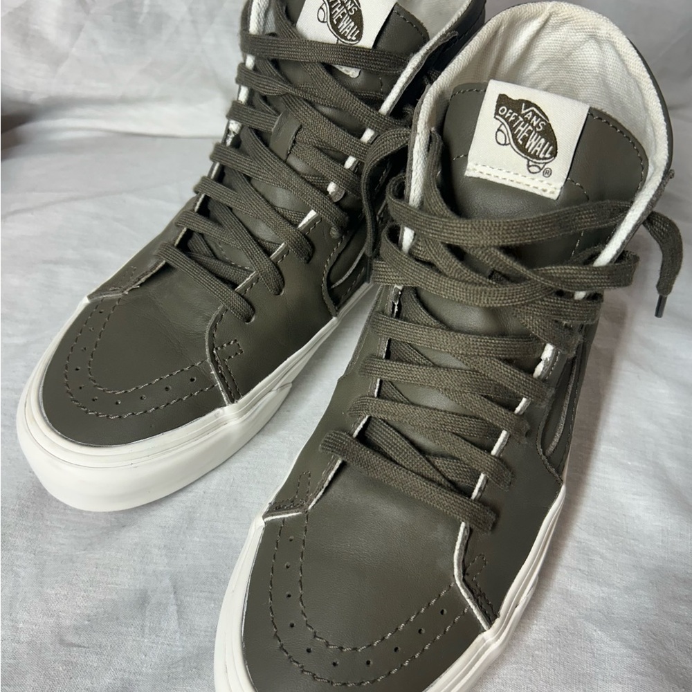 Vans Green and White Sk8-Hi Sneakers